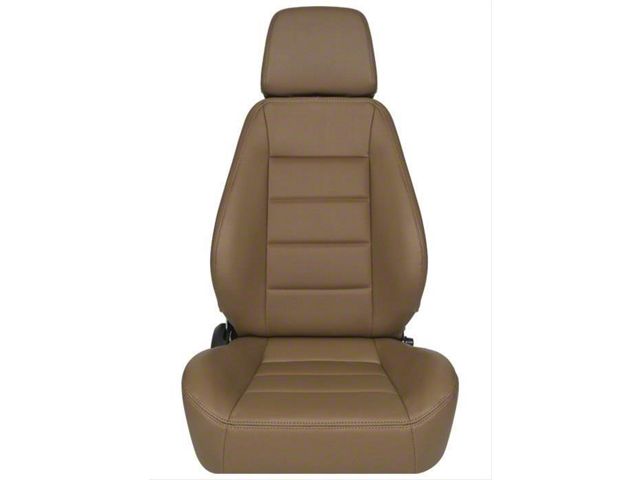 Corbeau Sport Reclining Seats with Double Locking Seat Brackets; Tan Vinyl (79-93 Mustang)