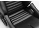 Corbeau Sportline RRB Reclining Seats with Double Locking Seat Brackets; Black Vinyl/Carbon Vinyl/Black Diamond Stitch (79-93 Mustang)