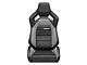 Corbeau Sportline RRX Reclining Seats with Double Locking Seat Brackets; Black Vinyl/Gray HD Vinyl (79-93 Mustang)