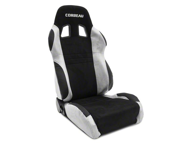 Corbeau A4 Racing Seats; Gray/Black Suede; Pair (Universal; Some Adaptation May Be Required)