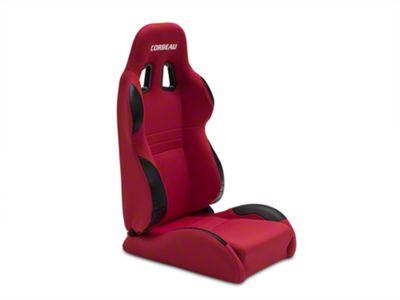 Corbeau A4 Racing Seats; Red Cloth; Pair (Universal; Some Adaptation May Be Required)