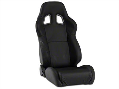 Corbeau A4 Racing Seats; Black Leather; Pair (Universal; Some Adaptation May Be Required)