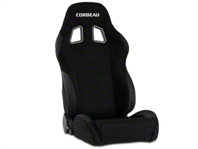 Corbeau A4 Racing Seats; Black Suede; Pair (Universal; Some Adaptation May Be Required)