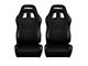 Corbeau A4 Racing Seats; Black Suede; Pair (Universal; Some Adaptation May Be Required)