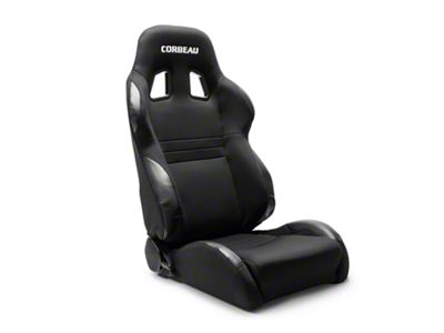 Corbeau A4 Wide Racing Seats; Black Cloth; Pair (Universal; Some Adaptation May Be Required)