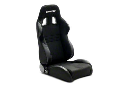 Corbeau A4 Wide Racing Seats; Black Suede; Pair (Universal; Some Adaptation May Be Required)