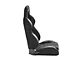 Corbeau A4 Wide Racing Seats; Black Suede; Pair (Universal; Some Adaptation May Be Required)