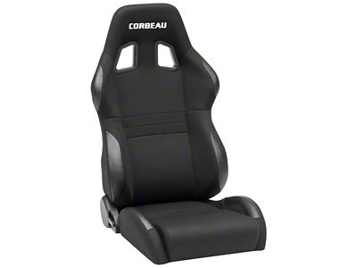 Corbeau A4 Racing Seats with Double Locking Seat Brackets; Black Cloth (16-24 Camaro)