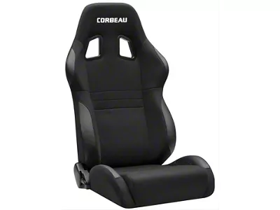 Corbeau A4 Wide Racing Seats with Double Locking Seat Brackets; Black Cloth (16-24 Camaro)