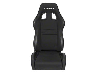 Corbeau A4 Wide Racing Seats with Inflatable Lumbar; Black Cloth; Pair (Universal; Some Adaptation May Be Required)
