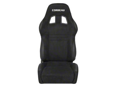 Corbeau A4 Wide Racing Seats with Inflatable Lumbar; Black Suede; Pair (Universal; Some Adaptation May Be Required)