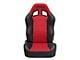 Corbeau Baja XRS Suspension Seats; Black Vinyl/Red HD Vinyl; Pair (Universal; Some Adaptation May Be Required)