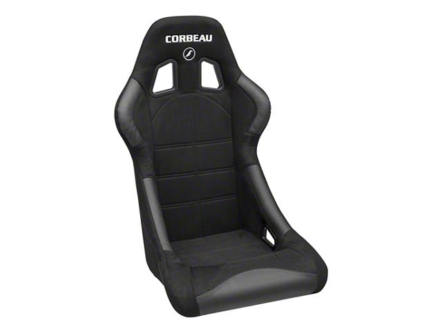 Corbeau Forza Racing Seats with Double Locking Seat Brackets; Black Suede (10-15 Camaro)