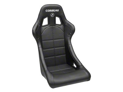 Corbeau Forza Racing Seats with Double Locking Seat Brackets; Black Vinyl (10-15 Camaro)