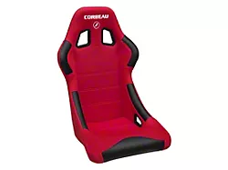 Corbeau Forza Racing Seats with Double Locking Seat Brackets; Red Cloth (16-24 Camaro)