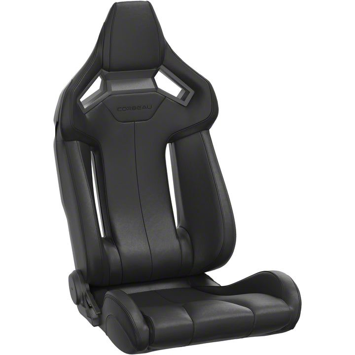 Corbeau Camaro FRX Reclining Seats; Black Vinyl with Black FRP Shell