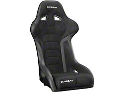Corbeau FX1 Pro Racing Seats with Double Locking Seat Brackets; Black Suede (10-15 Camaro)