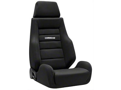 Corbeau GTS II Reclining Seats with Double Locking Seat Brackets; Black Cloth (10-15 Camaro)