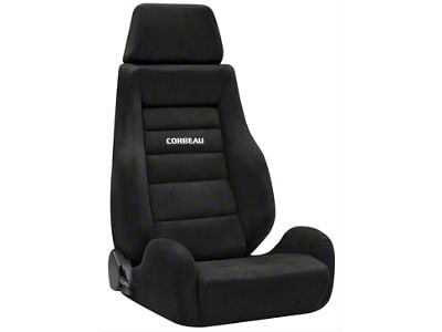 Corbeau GTS II Reclining Seats with Double Locking Seat Brackets; Black Suede (10-15 Camaro)