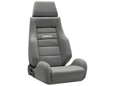Corbeau GTS II Reclining Seats with Double Locking Seat Brackets; Gray Cloth (16-24 Camaro)
