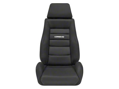 Corbeau GTS II Reclining Seats with Inflatable Lumbar; Black Cloth; Pair (Universal; Some Adaptation May Be Required)