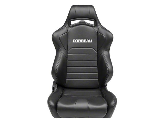 Corbeau LG1 Racing Seats with Double Locking Seat Brackets; Black Vinyl (16-24 Camaro)