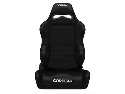 Corbeau LG1 Wide Racing Seats with Double Locking Seat Brackets; Black Cloth (10-15 Camaro)