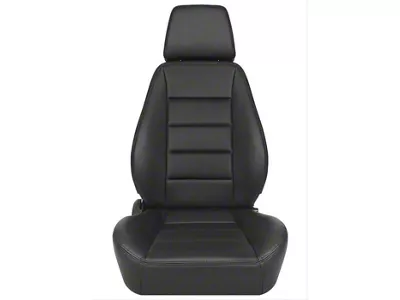 Corbeau Sport Reclining Seats with Double Locking Seat Brackets; Black Vinyl (10-15 Camaro)