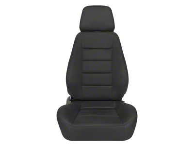 Corbeau Sport Reclining Seats with Seat Heater and Inflatable Lumbar; Black Cloth; Pair (Universal; Some Adaptation May Be Required)