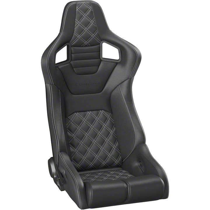 Corbeau Camaro Sportline RRB Reclining Seats with Double Locking Seat Brackets; Black Vinyl