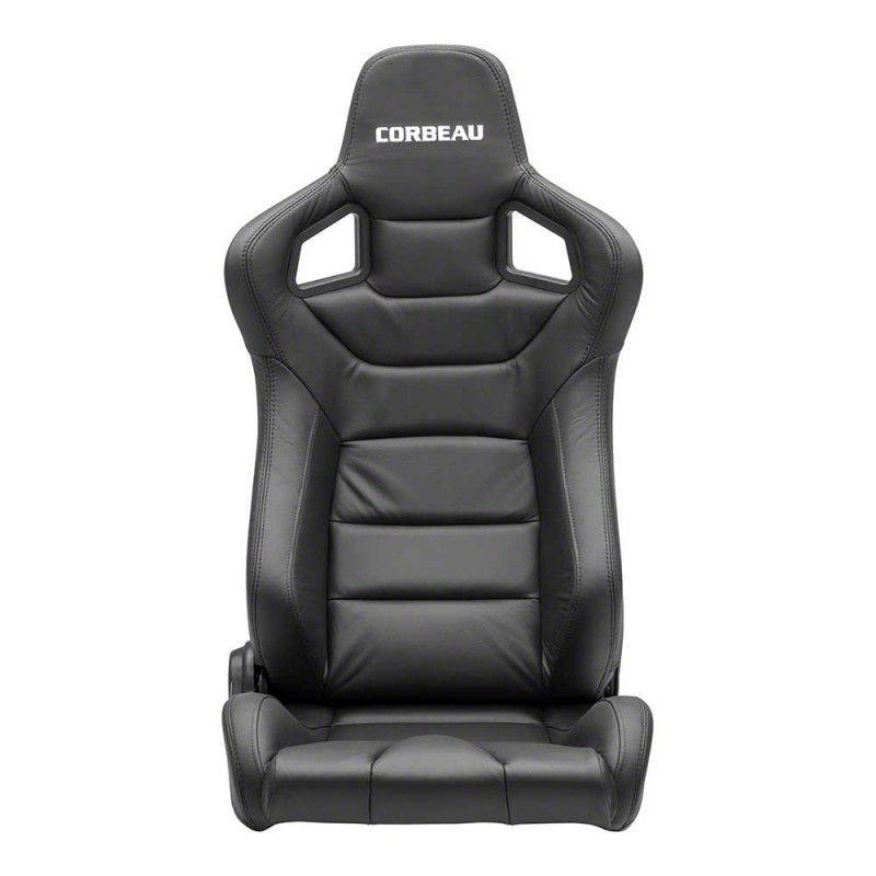 Corbeau Camaro Sportline RRS Reclining Seats with Double Locking Seat Brackets; Black Leather