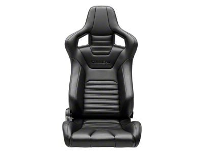 Corbeau Sportline RRS Reclining Seats with Double Locking Seat Brackets; Black Vinyl Diamond/Black Stitching (10-15 Camaro)