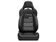 Corbeau Trailcat Reclining Seats with Double Locking Seat Brackets; Black Vinyl/Black HD Vinyl (16-24 Camaro)