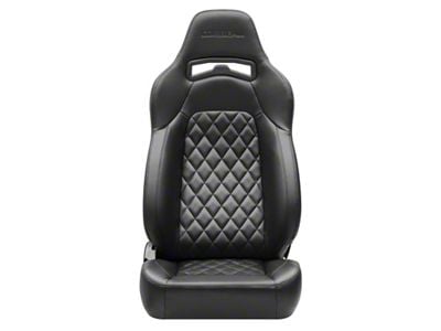 Corbeau Trailcat Reclining Seats with Double Locking Seat Brackets; Black Vinyl/Black Stitching (10-15 Camaro)