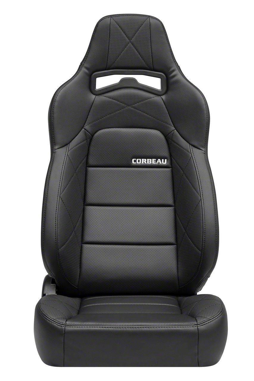 Corbeau Camaro Trailcat Reclining Seats with Seat Heater; Black Vinyl
