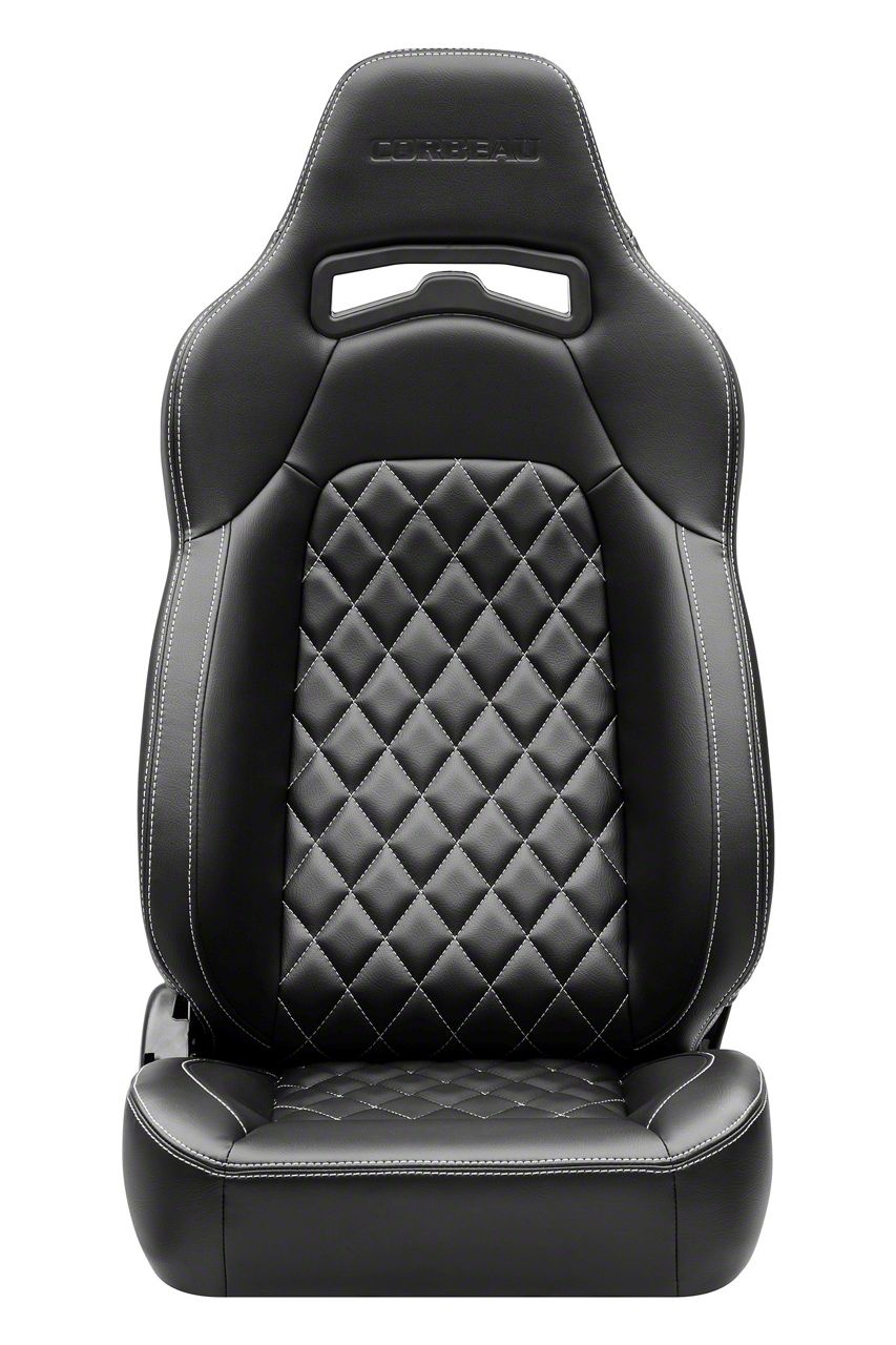 Corbeau Camaro Trailcat Reclining Seats with Seat Heater; Black Vinyl