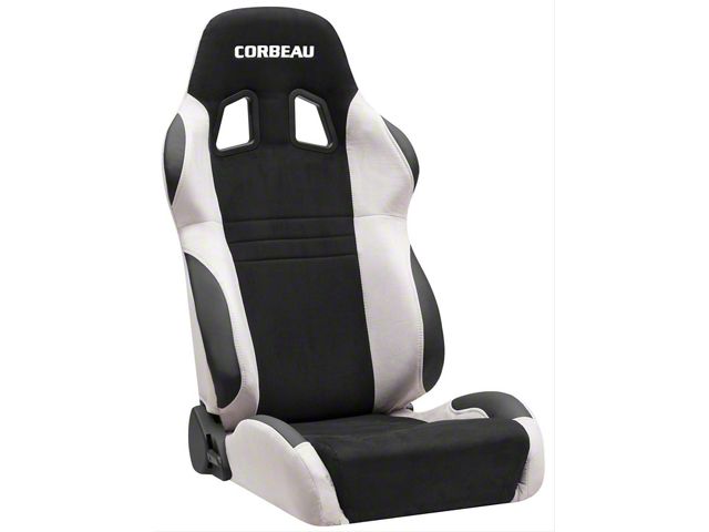 Corbeau A4 Racing Seats with Double Locking Seat Brackets; Gray/Black Suede (12-23 Challenger)