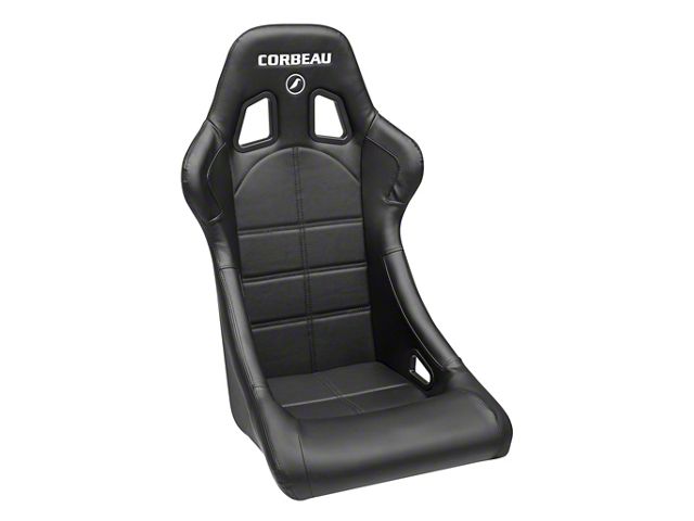 Corbeau Forza Racing Seats with Double Locking Seat Brackets; Black Vinyl (12-23 Challenger)