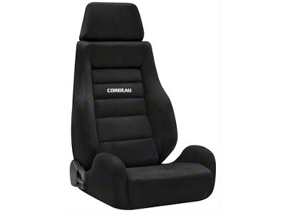 Corbeau GTS II Reclining Seats with Double Locking Seat Brackets; Black Suede (08-11 Challenger)