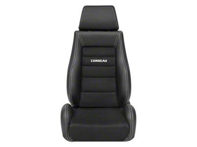 Corbeau GTS II Reclining Seats with Seat Heater and Inflatable Lumbar; Black Leather/Suede; Pair (Universal; Some Adaptation May Be Required)