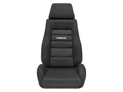 Corbeau GTS II Reclining Seats with Seat Heater and Inflatable Lumbar; Black Cloth; Pair (Universal; Some Adaptation May Be Required)