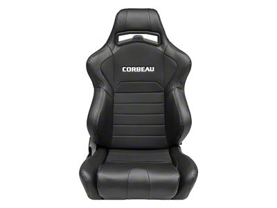 Corbeau LG1 Racing Seats with Double Locking Seat Brackets; Black Cloth (08-11 Challenger)