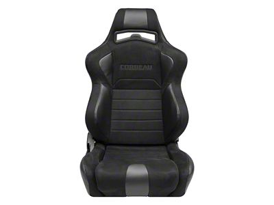 Corbeau LG1 Racing Seats with Double Locking Seat Brackets; Black Suede (08-11 Challenger)