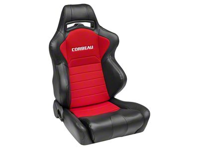 Corbeau LG1 Racing Seats; Red Cloth; Pair (Universal; Some Adaptation May Be Required)