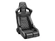 Corbeau Sportline RRB Reclining Seats; Black Vinyl/Carbon Vinyl/White Diamond Stitch; Pair (Universal; Some Adaptation May Be Required)
