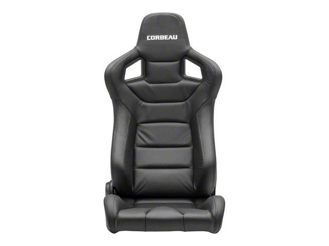 Corbeau Sportline RRS Reclining Seats with Double Locking Seat Brackets; Black Leather (12-23 Challenger)