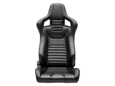 Corbeau Sportline RRS Reclining Seats with Double Locking Seat Brackets; Black Vinyl Diamond/Black Stitching (08-11 Challenger)