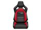 Corbeau Sportline RRX Reclining Seats; Black Vinyl/Red HD Vinyl; Pair (Universal; Some Adaptation May Be Required)