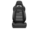 Corbeau Trailcat Reclining Seats; Black Vinyl/Black HD Vinyl; Pair (Universal; Some Adaptation May Be Required)