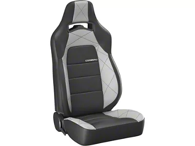 Corbeau Trailcat Reclining Seats with Double Locking Seat Brackets; Black Vinyl/Gray HD Vinyl (08-11 Challenger)